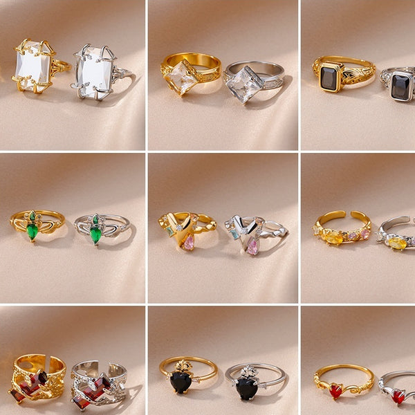 Anillo de Corazón Zircon Lujo Minimalista