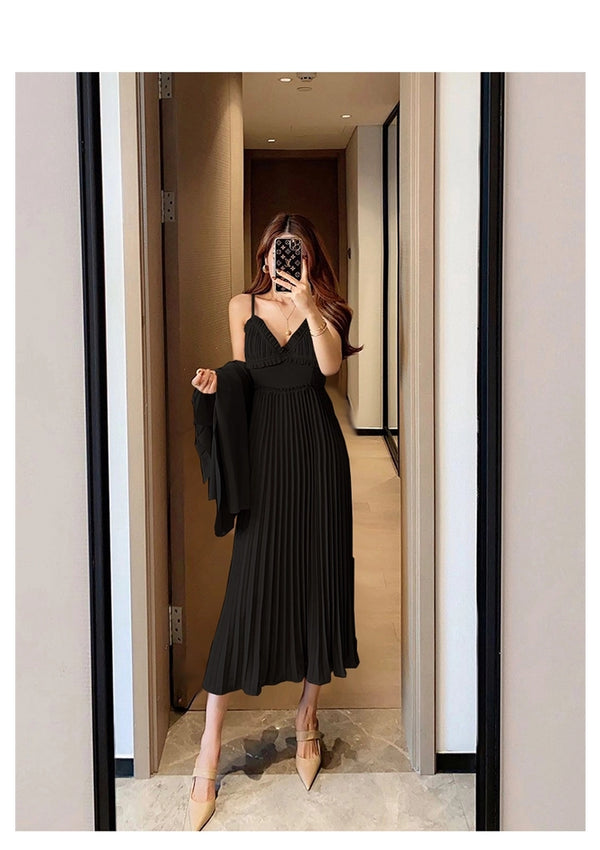 Falda Plisada con Tirantes Envolventes - Elegancia Versátil