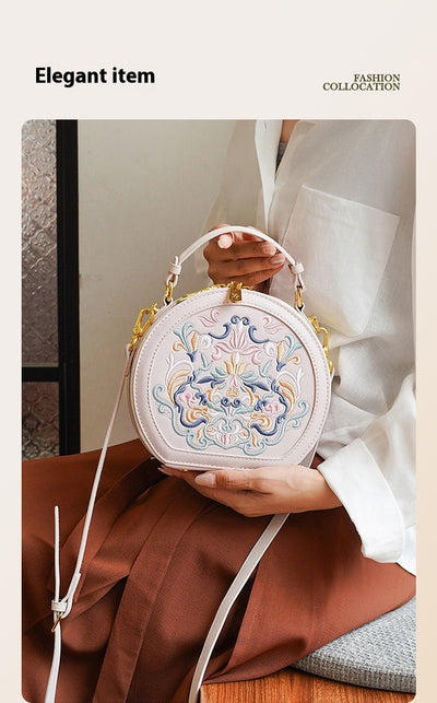Bolso Bandolera Redondo Estilo Nacional Pequeño para Lectores Conscientes - Image 27