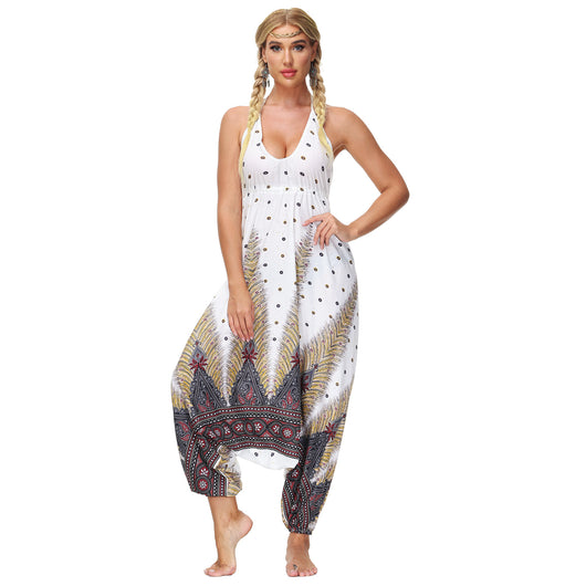 Jumpsuit Casual con Escote V y Amarre al Cuello - Image 3