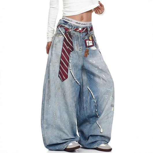 Jeans Bootcut Retro Tie-Dye Holgados para Hombre - Image 2