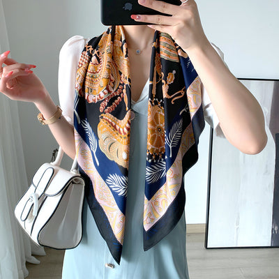 Pañuelo de Seda Twill Grande 90cm para Mujer - Image 55