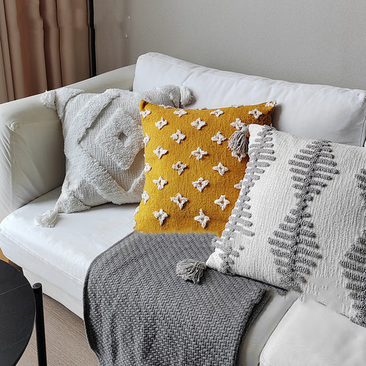 Funda de Cojín Escandinavo en Madera Natural - Diseño Japonés Minimalista