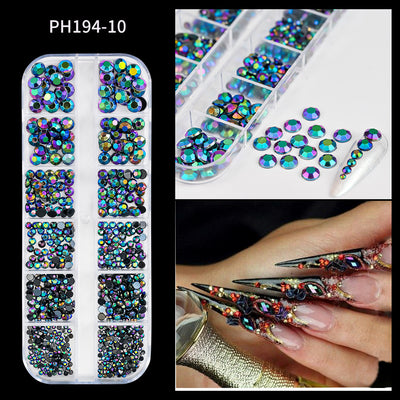 Uñas Decorativas Cuadradas con Cristales Brillantes - Image 15