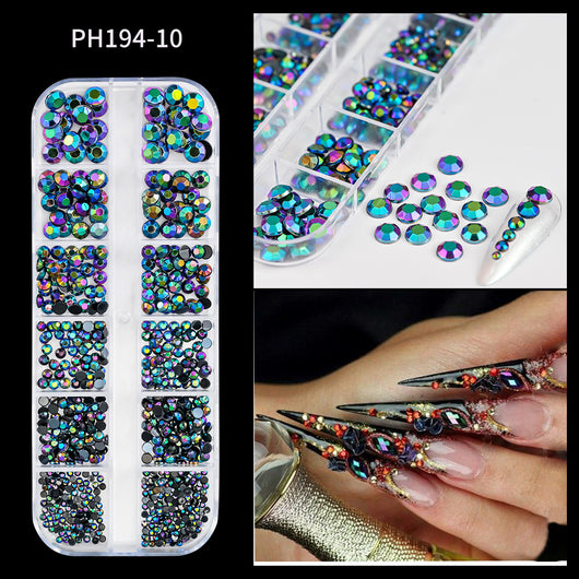 Uñas Decorativas Cuadradas con Cristales Brillantes - Image 15
