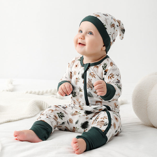 Pijama Enterizo para Bebé de Fibra de Bambú con Doble Cierre - Manga Larga Primavera Otoño