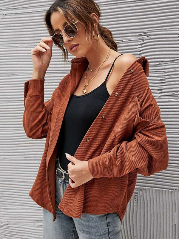 Chaqueta Camisera de Pana Otoño para Mujer