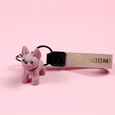 Llavero Bulldog Adorable con Estuche para Auriculares y Mochila Pareja - Image 12