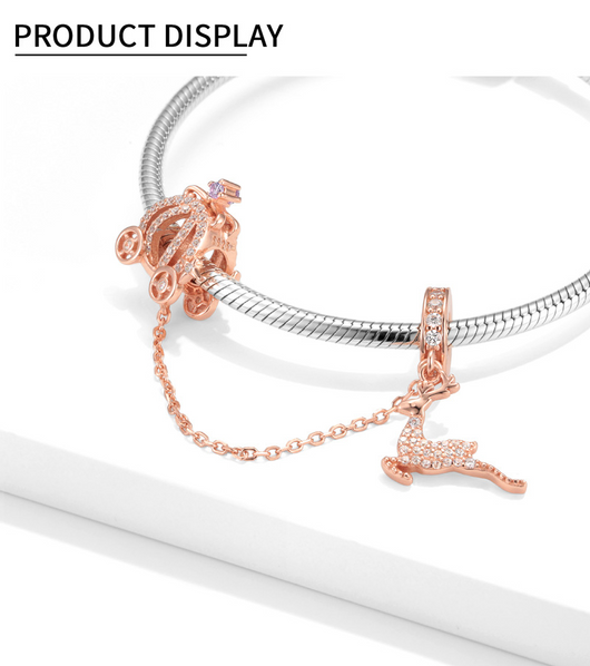 Pulsera de Plata S925 Chapada en Oro Rosa - Accesorios DIY con Protección y Diseño Navideño - Image 9