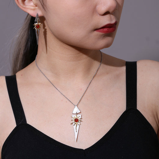 Collar Diosa del Sol en Plata de Ley con Ágata Roja - Image 10