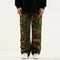 Pantalón de Trabajo Retro Camuflado Cintura Alta Recto Holgado
