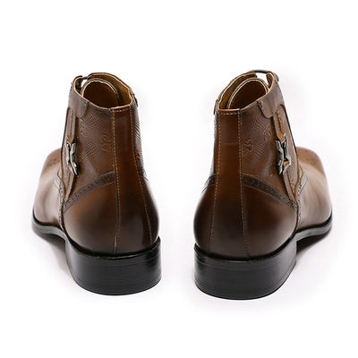 Botas de Cuero para Hombre con Punta Afilada y Cordones Frontales - Image 4
