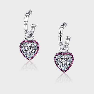 Aretes de Corazón de Durazno en Plata Esterlina con Circonitas Personalizables - Image 9