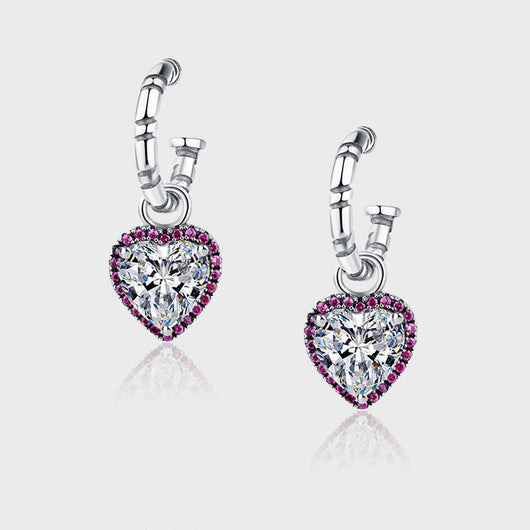 Aretes de Corazón de Durazno en Plata Esterlina con Circonitas Personalizables - Image 9