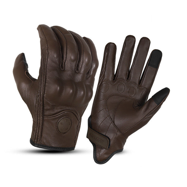 Guantes de Cuero para Motocicleta con Pantalla Táctil y Protección Anticaída - Image 5