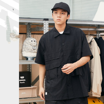 Camisa de Trabajo Retro Estilo Japonés Manga Corta para Verano - Image 6