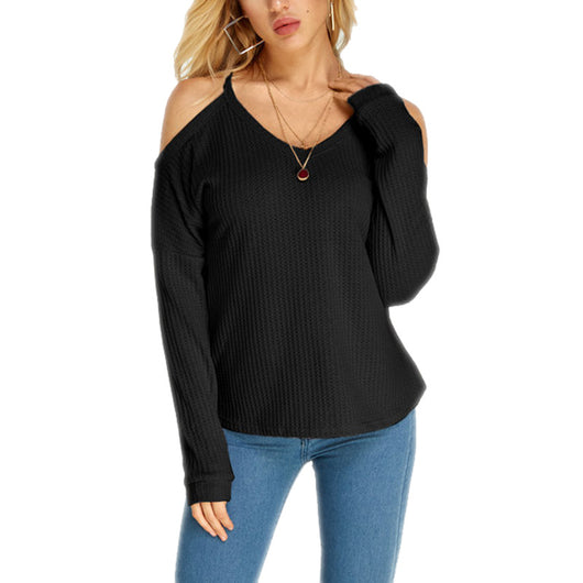 Blusa de Punto V-Neck Manga Larga con Detalle Dovetail - Image 8