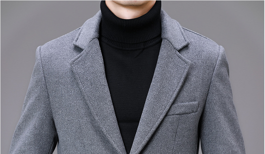 Abrigo Largo Casual de Algodón para Hombre Talla Plus - Image 9