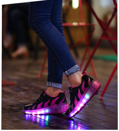 Patines Heelys con Ruedas Simples y Dobles con Luces LED para Otoño e Invierno - Image 8