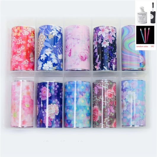 Set de 12 Láminas Decorativas para Uñas - Transferencias Nail Art - Image 36