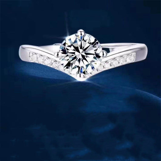 Anillo de Moissanita Princesa Corona 1 Quilate para Mujer - Image 7