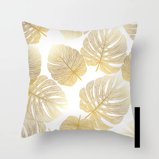 Almohada de Respaldo Flanela Dorada con Flores y Lentejuelas - Image 45