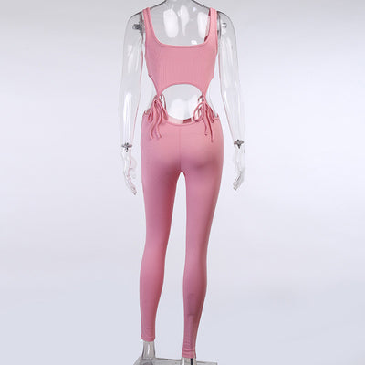Pantalón deportivo con cortes y cordones ajustables - Image 57