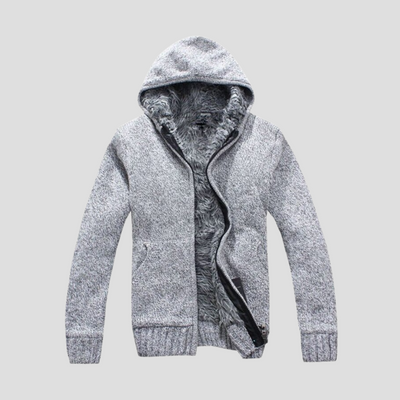 Cardigan con Capucha Coreano Slim Fit en Punto