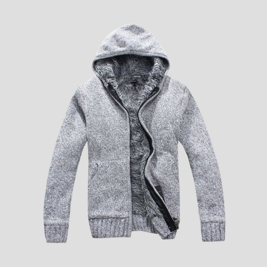 Cardigan con Capucha Coreano Slim Fit en Punto