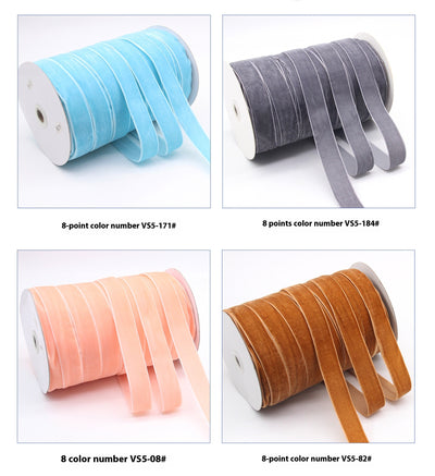 Cinta de Terciopelo de Color Liso para Manualidades y Decoración - Image 22