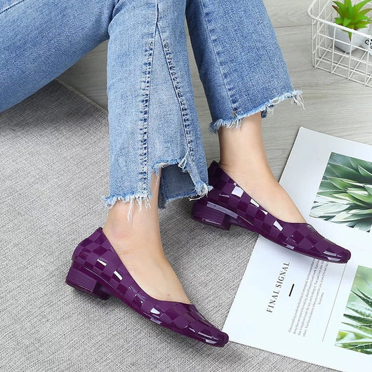 Zapatos de Punta Fina Estilo Coreano Gelatina Casual - Image 3
