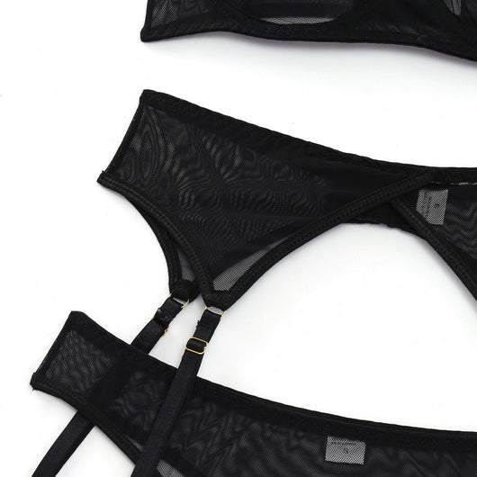 Conjunto de Lencería Sexy con Cinturón de Ligas de Tres Piezas - Image 21