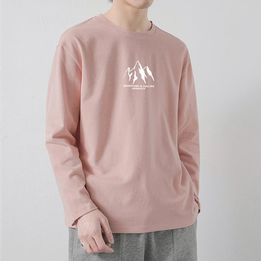 Camiseta de Algodón Manga Larga Suelta para Hombre - Image 45