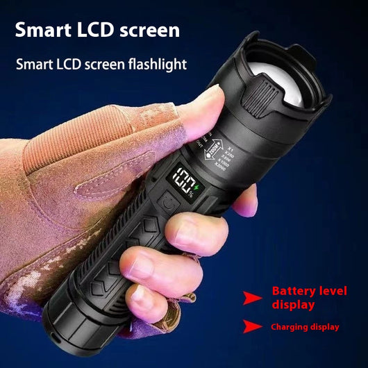 Linterna Táctica de Potencia Zoom Telescópico con Pantalla Digital - Image 3
