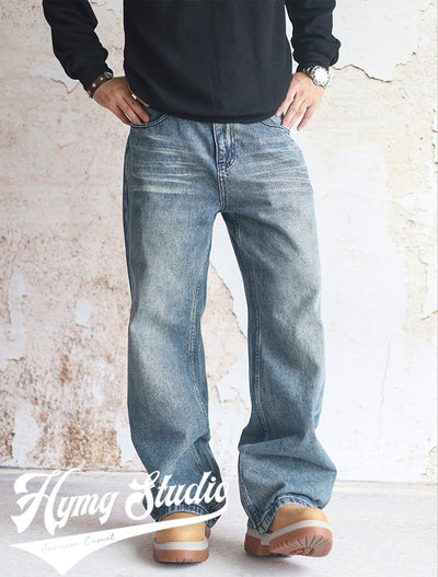 Jeans Rectos Khaki con Lavado Vintage para Hombre - Image 9