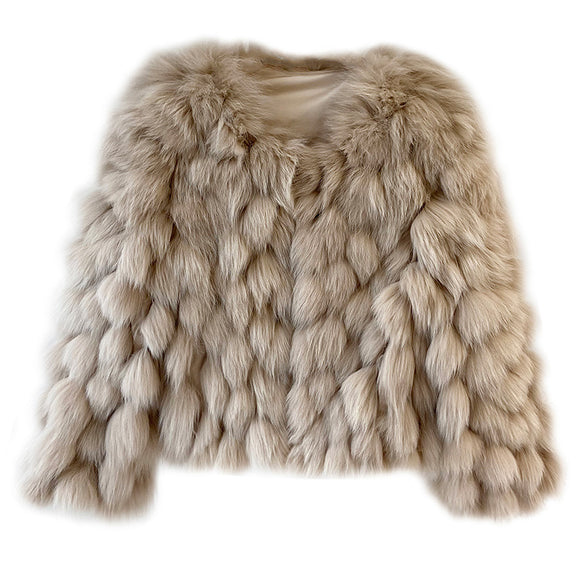 Abrigo de Piel Sintética de Zorro para Mujer - Colección Invierno