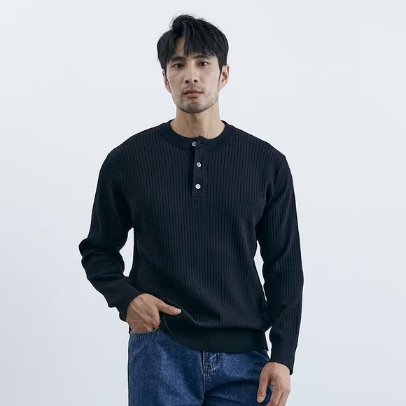 Suéter Ejecutivo Preppy de Manga Larga para Hombre