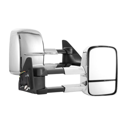 Espejo Retrovisor Plegable Gran Angular Plateado Cromado - Image 3