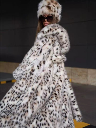 Abrigo Trench Leopardo con Capucha en Terciopelo de Visón - Cálido y Elegante - Image 11