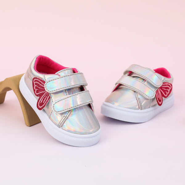 Zapatos Niña con Lentejuelas y Panel Espejo - Diseño Velcro Clásico y Trendy