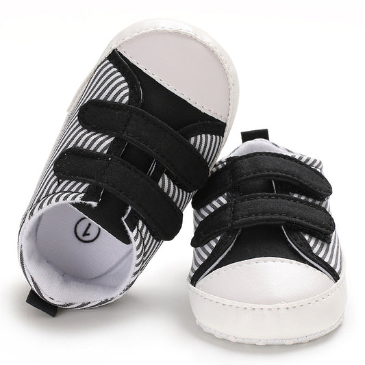 Zapatos Casuales Antideslizantes con Rayas y Velcro