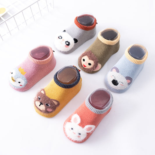 Calcetines Antideslizantes para Bebé con Diseño Cartoon y Suela Reforzada