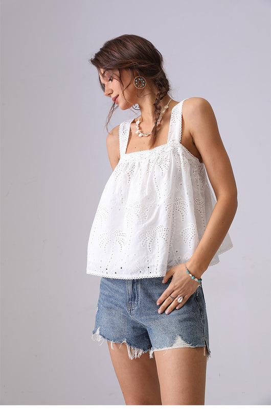 Blusa Camisola de Encaje Bordado Estilo Francés Suelta - Image 11