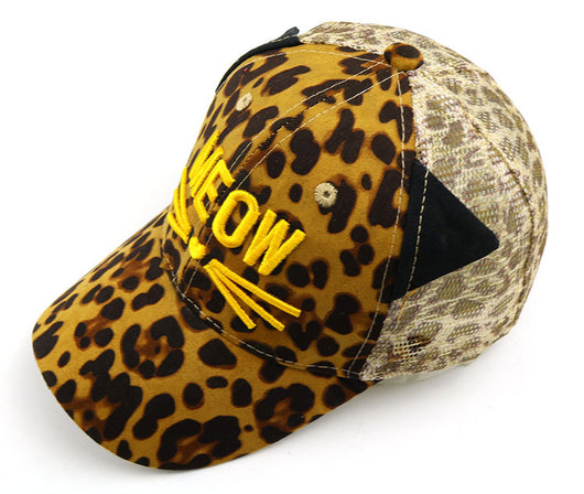 Gorra de Béisbol Infantil Estampado Leopardo con Bordado de Gato - Image 4