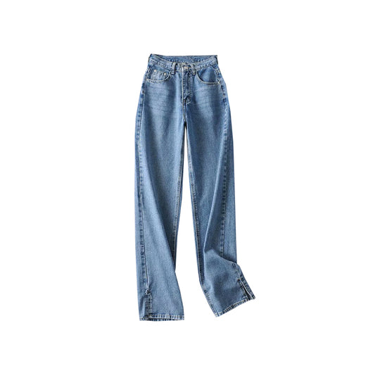 Pantalones Vaqueros Rectos Cintura Alta Mujer - Jeans Slim Suelto Otoño Invierno Mom Jeans - Image 2