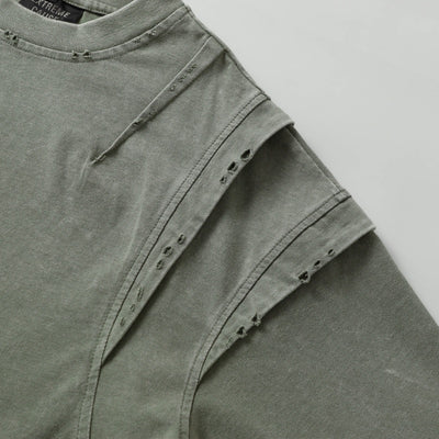 Camiseta Oversized Efecto Gastado con Costuras de Diseño - Image 27