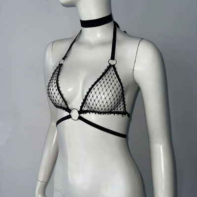 Top Bandage Strass Fishnet - Elegancia y Brillo - Image 8