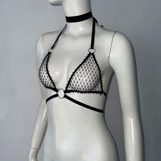 Top Bandage Strass Fishnet - Elegancia y Brillo - Image 8