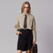 Camisa Clásica Retro Americana con Cuello Solapa y Rayas Bordadas para Mujer