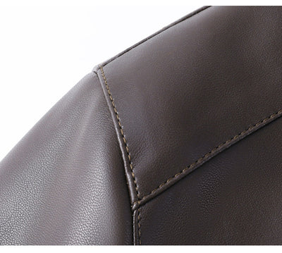 Abrigo de Cuero Premium con Cuello de Piel y Forro Polar Térmico - Image 16